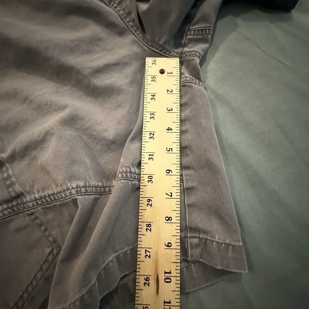 Ocean Pacific Cargo Shorts Mens L Distressed Drawstring Pockets Y2K Faded Khaki